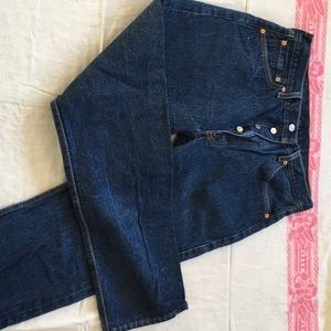 Levi button 501 jeans.